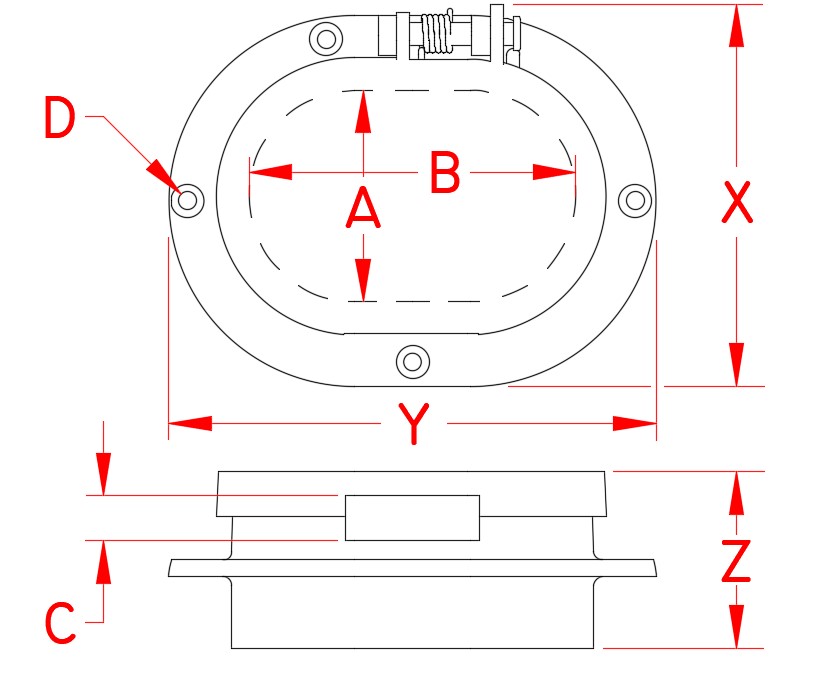 Stainless Steel Chain & Deck Pipe, S3810-0000, Line Drawing